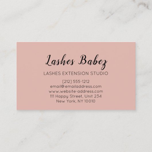 Rose Blush Microblading Makeup Eyelash Glitzer Visitenkarte (Rückseite)