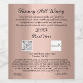 Rose Blush Name Modern QR-Code-LOGO Weinetikett (Einzelnes Label)
