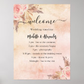 Rose Blush Pampas Hochzeitsprogramm Poster (Vorne)