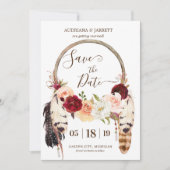 Rose Blush & Peach Dreamcatcher Boho Save the Date Einladung (Vorderseite)