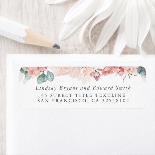 Rose Blush Peach Floral Label (Insitu)