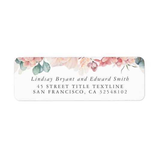 Rose Blush Peach Floral Label (Vorne)