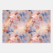 Rose Blush Peach Orange Bloral Geschenkpapier Set (Vorderseite 3)