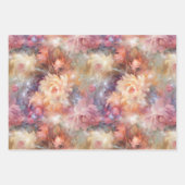 Rose Blush Peach Orange Bloral Geschenkpapier Set (Vorderseite 2)