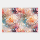 Rose Blush Peach Orange Bloral Geschenkpapier Set (Vorderseite)