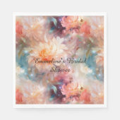 Rose Blush Peach Orange Bloral Serviette (Vorderseite)