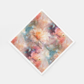 Rose Blush Peach Orange Bloral Serviette (Ecke)