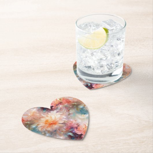 Rose Blush Peach Orange Bloral Untersetzer (Vor Ort)