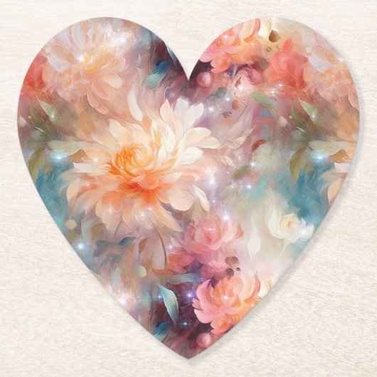 Rose Blush Peach Orange Bloral Untersetzer (Vorderseite)