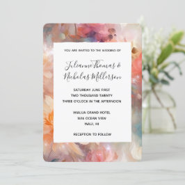 Rose Blush Peach Orange Blumenzehen Einladung