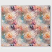 Rose Blush Peach Orange Blumenzehen Geschenkpapier (Flach)