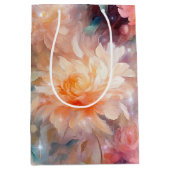 Rose Blush Peach Orange Blumenzehen Mittlere Geschenktüte (Vorderseite)