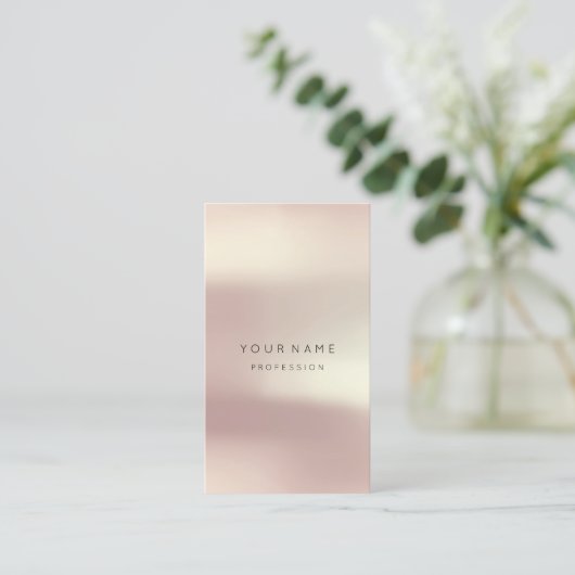 Rose Blush Pearly Abstrakt Minimalseide Vertikal2 Visitenkarte (Stehend Vorderseite)