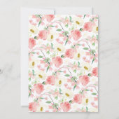 Rose Blush Peonys Bloral Baby Brunch Einladung (Rückseite)