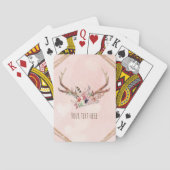 Rose Blush Pink Blumentauber Antlers Boho Chic Spielkarten (Rückseite)