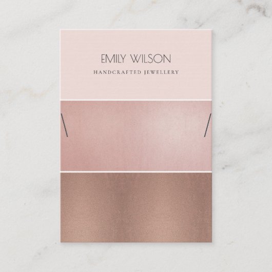 Rose BLUSH PINK COPPER STRIPE NECKLACE DISPLAY Visitenkarte (Vorderseite)