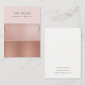 Rose BLUSH PINK COPPER STRIPE NECKLACE DISPLAY Visitenkarte (Vorne/Hinten)
