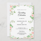 Rose Blush Pink Garden Hochzeit Einladung (Vorderseite)