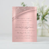 Rose Blush Pink Glitzer Brautparty Hochzeit Einladung (Stehend Vorderseite)