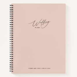 Rose Blush Pink Hochzeitspläne Notebook Notizblock