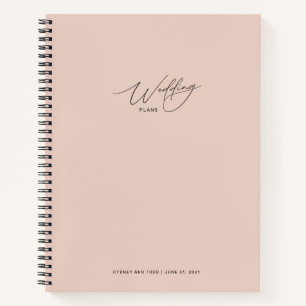 Rose Blush Pink Hochzeitspläne Notebook Notizblock