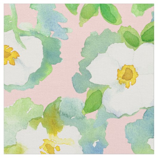 Rose Blush Pink White Cherokee Stoff (Nahaufnahme)