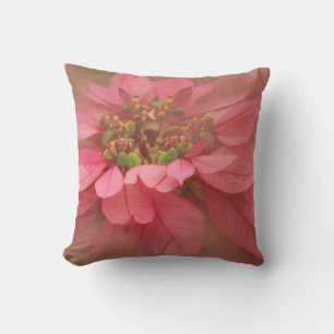 Rose Blush Poinsettias Digitale Kunst Kissen