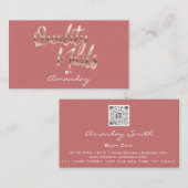 Rose Blush Quality NagelScript QR-Logo Visitenkarte (Vorne/Hinten)