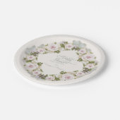 Rose Blush Sage Sukkulente Grünpflanzen Brautparty Pappteller (Schrägansicht)