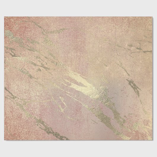 Rose Blush Schlaganfall Skin Gold Marmorgarten Geschenkpapier (Flach)