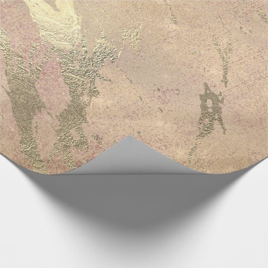 Rose Blush Schlaganfälle Skin Gold Marmor Shiny VI Geschenkpapier (Ecke)