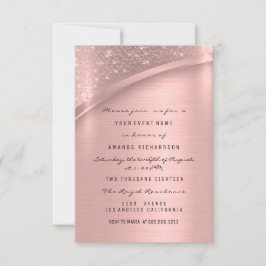 Rose Blush Spark Glitzer Bridal Sweet 16. Einladung
