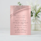 Rose Blush Spark Glitzer Bridal Sweet 16. Einladung (Stehend Vorderseite)