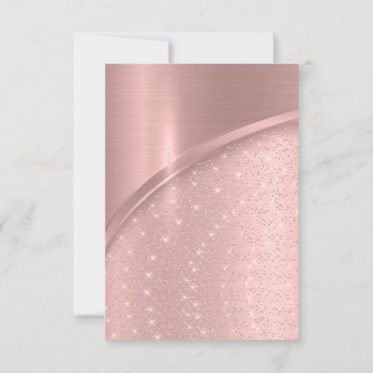 Rose Blush Spark Glitzer Bridal Sweet 16. Einladung (Rückseite)