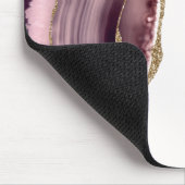 Rose Blush und Gold Glitzer Agate Mousepad (Ecke)