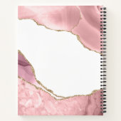 Rose Blush und Gold Glitzer Agate Notizblock (Rückseite)