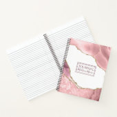 Rose Blush und Gold Glitzer Agate Notizblock (Innenseite)