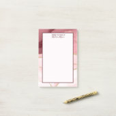 Rose Blush und Gold Glitzer Agate Post-it Klebezettel (Auf Schreibtisch)