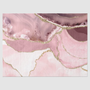 Rose Blush und Gold Glitzer Agate Seidenpapier