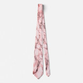 Rose Blush White Marble Stone Neck Tie Krawatte (Vorderseite)