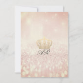 Rose BlushGlitter Crown Royal Glitzer 16. Bridal Einladung (Rückseite)