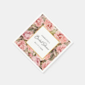 Rose Blütenfarben Brautparty Serviette (Ecke)