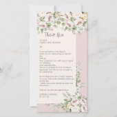 Rose Blütenfarbene Hochzeit Dankeskarte (Vorderseite)