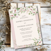 Rose Blütenfarbene Hochzeit Einladung