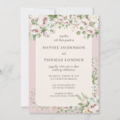 Rose Blütenfarbene Hochzeit Einladung (Vorderseite)