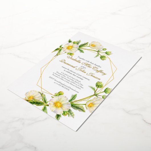 Rose Blütenfarbene Hochzeit Folieneinladung (Gedreht)