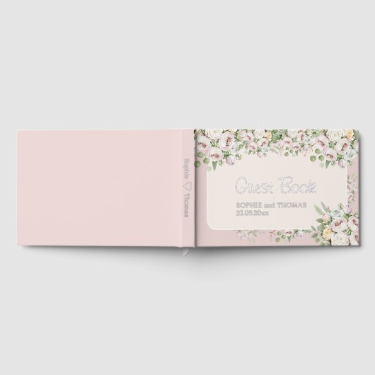 Rose Blütenfarbene Hochzeit Gästebuch (Voll)