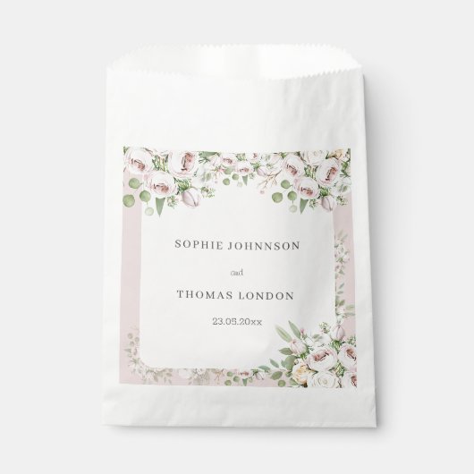 Rose Blütenfarbene Hochzeit Geschenktütchen (Vorderseite)