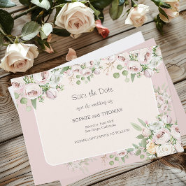 Rose Blütenfarbene Hochzeit Save The Date