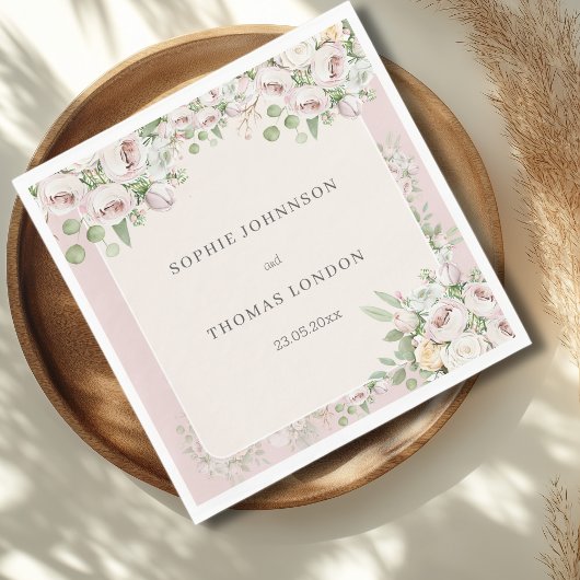 Rose Blütenfarbene Hochzeit Serviette